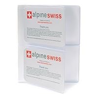 Alpine Swiss Set of 2 Hipster Wallet Plastic Inserts 6 Page Picture Card Holders