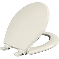 Mayfair 847SLOW 346 Kendall Slow-Close, Removable Enameled Wood Toilet Seat that will Never Loosen, 1 Pack - ROUND, Biscuit/Linen