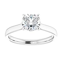 JEWELERYIUM 1 CT Round Cut Colorless Moissanite Engagement Ring, Wedding/Bridal Ring Set, Halo Style, Solid Sterling Silver, Anniversary Bridal Jewelry, Amazing Birthday Gift for Wife