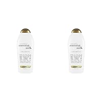 OGX Nourishing Coconut Milk Shampoo for Strong, Healthy Hair - With Coconut Oil, Egg White Protein, Sulfate & Paraben-Free - 25.4 fl oz (Pack of 2)
