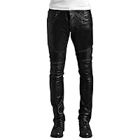 Leather Trens Lambskin Leather Men's Atheletic Multi Color Casual, Party Leather Pant LTP77