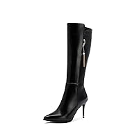Women's Sexy Pointed Toe high Boots, high Heels Boots, Women's Spring and Autumn Boots, Stiletto high Heels, Autumn and Winter, Thin and Small, Pointed high Boots, Women's Knee Boots