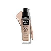 NYX PROFESSIONAL MAKEUP Can't Stop Won't Stop Foundation, 24h Full Coverage Matte Finish - Porcelain