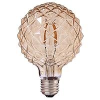Vintage LED Edison Bulb G30 4W Dimmable LED Filament Bulb Globe Pineapple Shaped Light Bulb 2300K Warm White E26 400LM Equivalent 40W Incandescent (Amber)