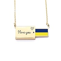 Mauritius National Flag Africa Country Letter Envelope Necklace Pendant Jewelry