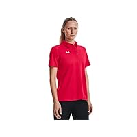 Under Armour Tech Team Womens Short Sleeve Polo Shirt XS Red-White