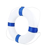 Life Preserver Ring, 52cm/20inch Solid Foam Life Buoy with Perimeter Rope Surround, Safety Life Preserver Device, Swim Foam Ring for Adults Big Kids