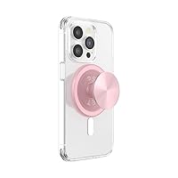 PopSockets Round Phone Grip Compatible with MagSafe, Adapter Ring for MagSafe Included, Phone Holder, Wireless Charging Compatible, Aluminium - Dusty Rose