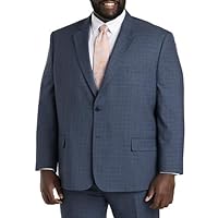 Oak Hill by DXL Men's Big and Tall Jacket-Relaxer Windowpane Suit Jacket