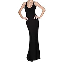 Women's Full Length Bandage Dress with Back Cut Outs