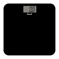 Escali Digital Glass Bath Scale for Body Weight, Bathroom Body Scale, High Capacity of 400 lb, Battery Included, Slim Black
