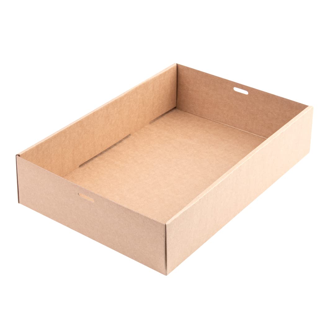 Cater Tek 14.3 x 10 x 3.2 Inch Baked Goods Boxes, 100 Insert Tab Lock Window Pastry Boxes - Window Lids, Easy Assembly, Kraft Paper Catering Boxes, For Charcuterie Or Catered Meals - Restaurantware