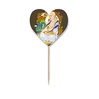 Eighteen Arhats Figure Toothpick Flags Heart Lable Cupcake Picks