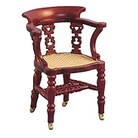 Melody Jane Dolls Houses Dollhouse Mahogany Writing Chair Miniature Study Office Desk Furniture 1:12