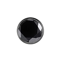 0.37-0.42 Cts of 4 mm AAA Round Black Diamond Mens Stud Earring in 14K Blackened White Gold