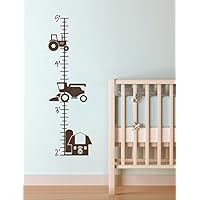 Wall Decor Plus More Farm Tractor Growth Chart Vinyl Height Ruler Boy Bedroom Stickers Chocolate Brown
