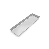 Fox Run 44531 Rectangular Tart Pan, 14.1 x 4.7 x 1 inch, Silver Stainless Steel with Removable Bottom, Large
