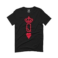 Queen King Couple Couples Gift her his mr ms Matching Valentines Wedding for Men T Shirt