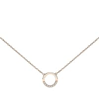 Keepsake Open Circle Diamond Necklace for Women in 10k White or Yellow Gold 1/10ct (I-J, I3), 17 inch