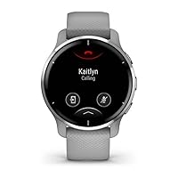 Garmin Venu 2 Plus, GPS Smartwatch with Call and Text, Advanced Health Monitoring and Fitness Features, Silver with Gray Band