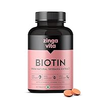 Advanced Biotin Tablets | (Biotin, Vitamin C, Vitamin E & Zinc) for Healthy Hair, Skin & Nails for Both Men & Women (60 Tablets)