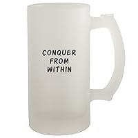 Conquer From Within - Frosted Glass 16oz Beer Stein, Frosted