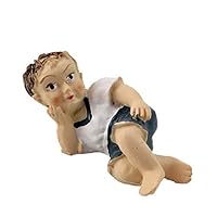 Melody Jane Dollhouse Little Boy Lying Down White Top 1:12 People Resin Modern Figure