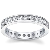 2.00 ct Ladies Round Cut Diamond Eternity Wedding Band Ring in Channel Setting in Platinum