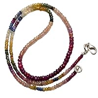HAND_CRAFTED Natural Gemstone Multi Sapphire 3 to 5MM Faceted Rondelle Beads 20