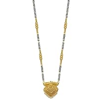 Aleafa Armlet Presents Ethnic Traditional One Gram Gold Glorious Long Chain Black Beads 30 Inch Long Mangalsutra/Tanmaniya/Nallapusalu/Mangalsutra for Women #Aport-1031