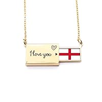 england national flag eu country Letter Envelope Necklace Pendant Jewelry