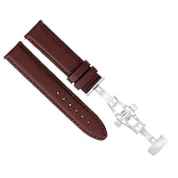 Ewatchparts 18MM SMOOTH LEATHER WATCH STRAP BAND DEPLOYMENT CLASP COMPATIBLE WITH BREITLING PILOT BROWN