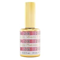 DC PLATINUM Gel Polish, Premium Gel Polish for Nails Containing Glitter (Bonus Glitter) (216 Miami)