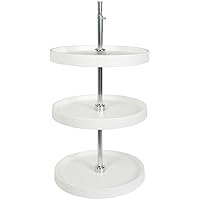 Knape & Vogt PFN18S3T-W 40.25 by 18 by 18-Inch 3-Tier Round Polymer Lazy Susan Cabinet Organizer, Full,White