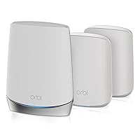 Orbi Whole Home Tri-Band Mesh WiFi 6 System (RBK653) – Router with 2 Satellite Extenders, Coverage Up to 6,000 Square Feet, 40 Devices, AX3000 (Up to 3Gbps)