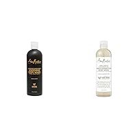 SheaMoisture Soothing Body Wash for Acne Treatment African Black Soap Paraben Free Body Wash,13 Fl Oz (Pack of 1) & 100% virgin coconut oil daily hydration bubble bath & body wash, 13 Fluid Ounce