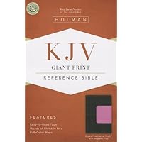 KJV Giant Print Reference Bible, Brown/Pink LeatherTouch with Magnetic Flap KJV Giant Print Reference Bible, Brown/Pink LeatherTouch with Magnetic Flap Imitation Leather