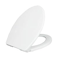LUXE TS1008E Elongated Comfort Fit Toilet Seat with Slow Close, Quick Release Hinges, and Non-Slip Bumpers (White)