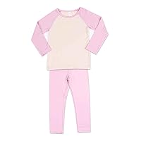 Base Layer Long John Set for Children Made of Ultra Soft Modal Comfy Pajama Sleepwear Raglan Style T-Shirt