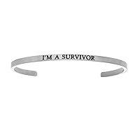 Intuitions Stainless Steel im a Survivor Cuff Bangle