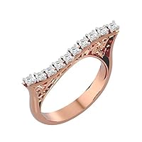 VVS Certified Bow Style Shiny Ring 18K White Gold/Yellow Gold/Rose Gold With 0.35 Carat Round Shape Natural Diamond Wedding Ring