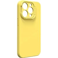 Magnetic Case for iPhone 15Pro Max/15 Pro/15 Plus/15, with Built-in Camera Cover Stand, Liquid Silicone Shockproof Phone Cover (Color : Yellow, Size : 15 Plus)