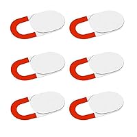Webcam Cover Slide[6-Pack],Camera Cover for Laptops,MacBook Air,iMac,iPad Pro,PC/Computer,Tablets,Smartphone,iPhone,Ultra-Thin Web Blocker Protecting Your Privacy and Security (White red)