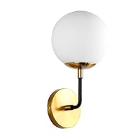Vintage Ball Glass Wall Lights，LED Wall Sconce Lamp，Modern Bedside Wall Lighting for Home Office Bedroom Coffee Shop Bar，E27 Without Bulb (Color : Gold)