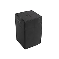 Gamegenic Watchtower 100+ XL Convertible Deck Box | Double-Sleeved Card Storage | Card Game Protector | Nexofyber Surface | Holds Up to 100 Cards | Black Color | Made