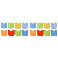 Neat Solutions 8 Count Multi-Color Solid Knit Terry Feeder Bib, Boy (Pack of 2)