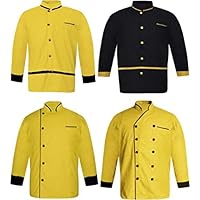 Shaped Men's Chef Jacket Chef Coat With 10 Color Size (X-S TO 6-XL) Pack Of 4