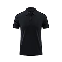 Men Casual Polo Shirt Cotton Short Sleeve T Shirt Knitted Lapel Breathable Polo Shirt