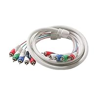 STEREN Component Video Cables with Audio (12 Feet - 3.65 Meters) - 5 RCA to 5 RCA - Supports 1080i - High Fidelity 257-612IV - Ivory
