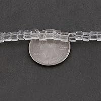 2 Strands Crystal Quartz Gemstone Smooth Center Drill Cube Beads Briolettes, Box Shape Beads 4mm 8 Inches